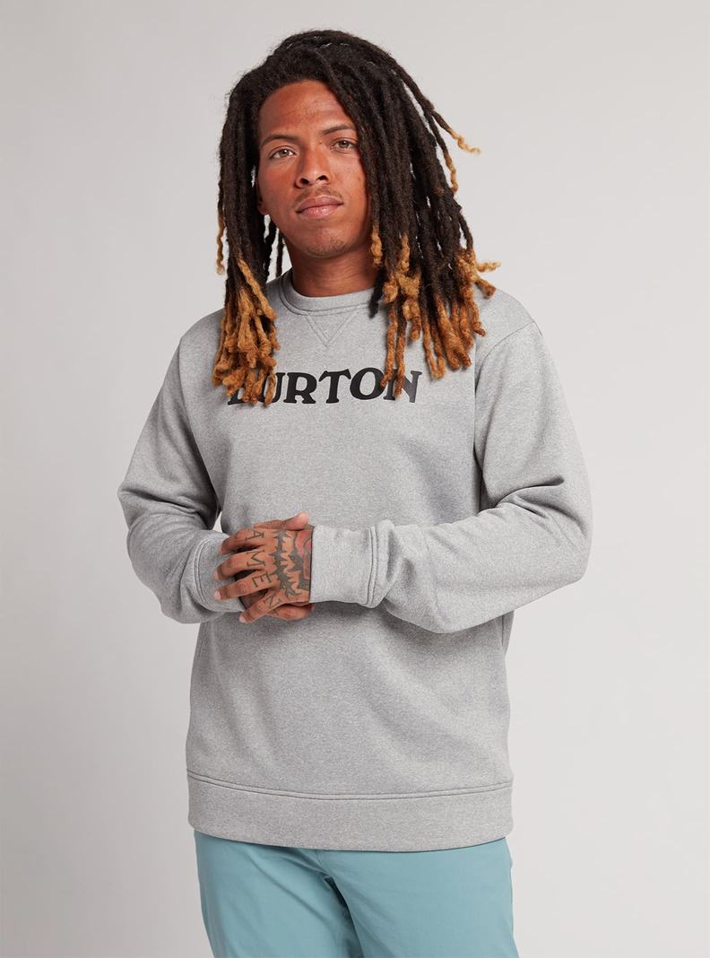 Burton Oak Pullover Crew Mikina Panske Siva | 97128-OHGW