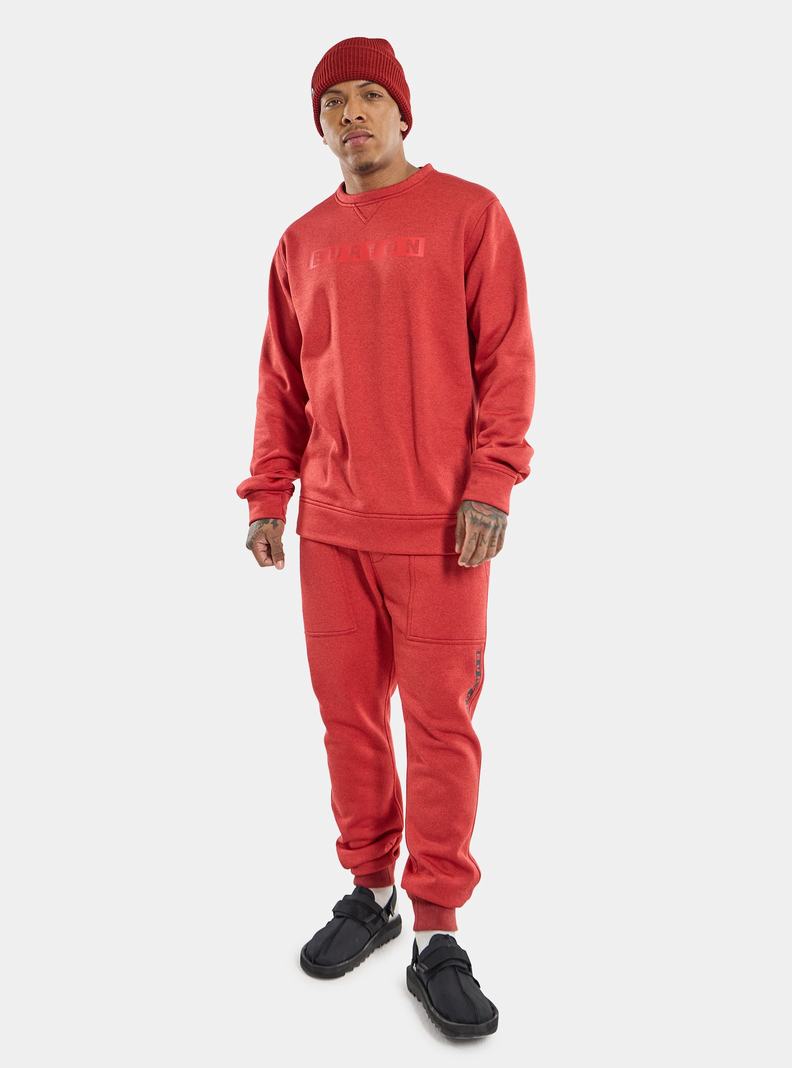 Burton Oak Pullover Crew Mikina Panske Červené | 64925-YVAT