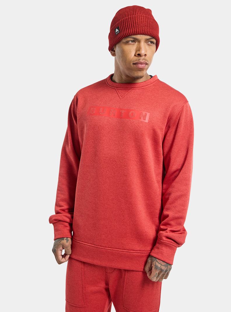 Burton Oak Pullover Crew Mikina Panske Červené | 64925-YVAT