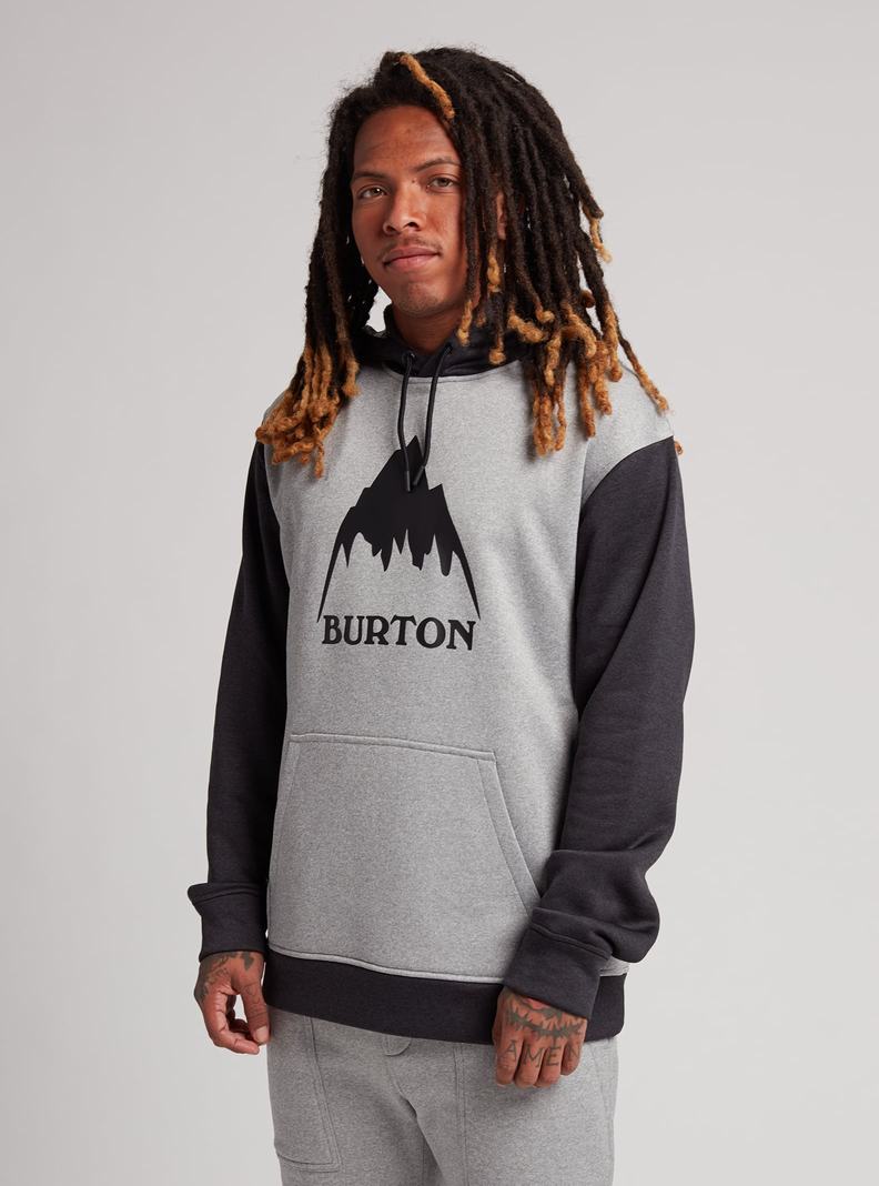 Burton Oak Pullover Mikina Panske Siva Čierne | 81539-MFDT