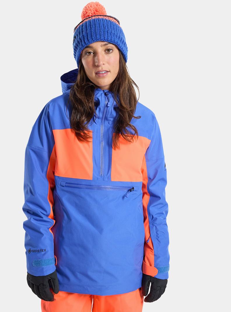 Burton Pillowline GORE-TEX 2L Anorak Zimní Bunda Damske Modre Oranžové | 89617-CXTU