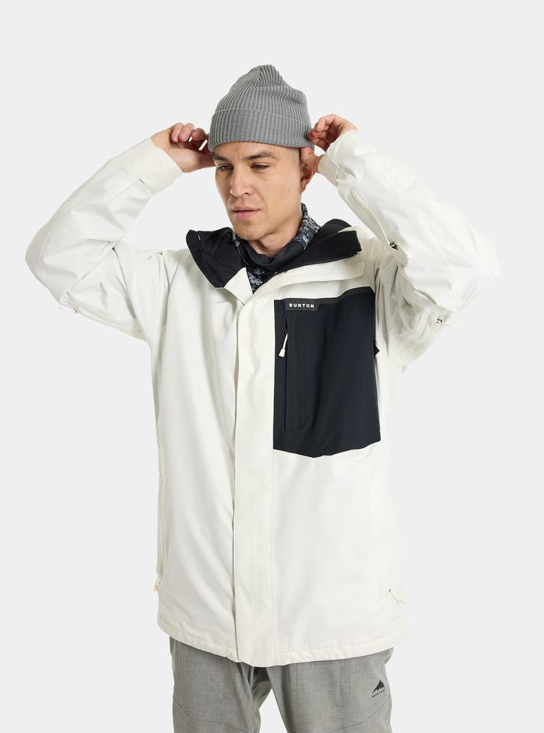 Burton Powline GORE-TEX 2L Zimní Bunda Panske Biele Čierne | 87512-DVCL