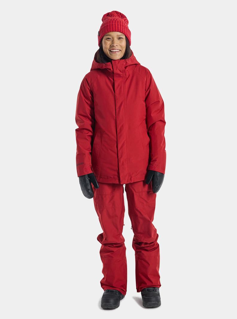 Burton Powline GORE‑TEX 2L Insulated Zimní Bunda Damske Červené | 01763-JCPA