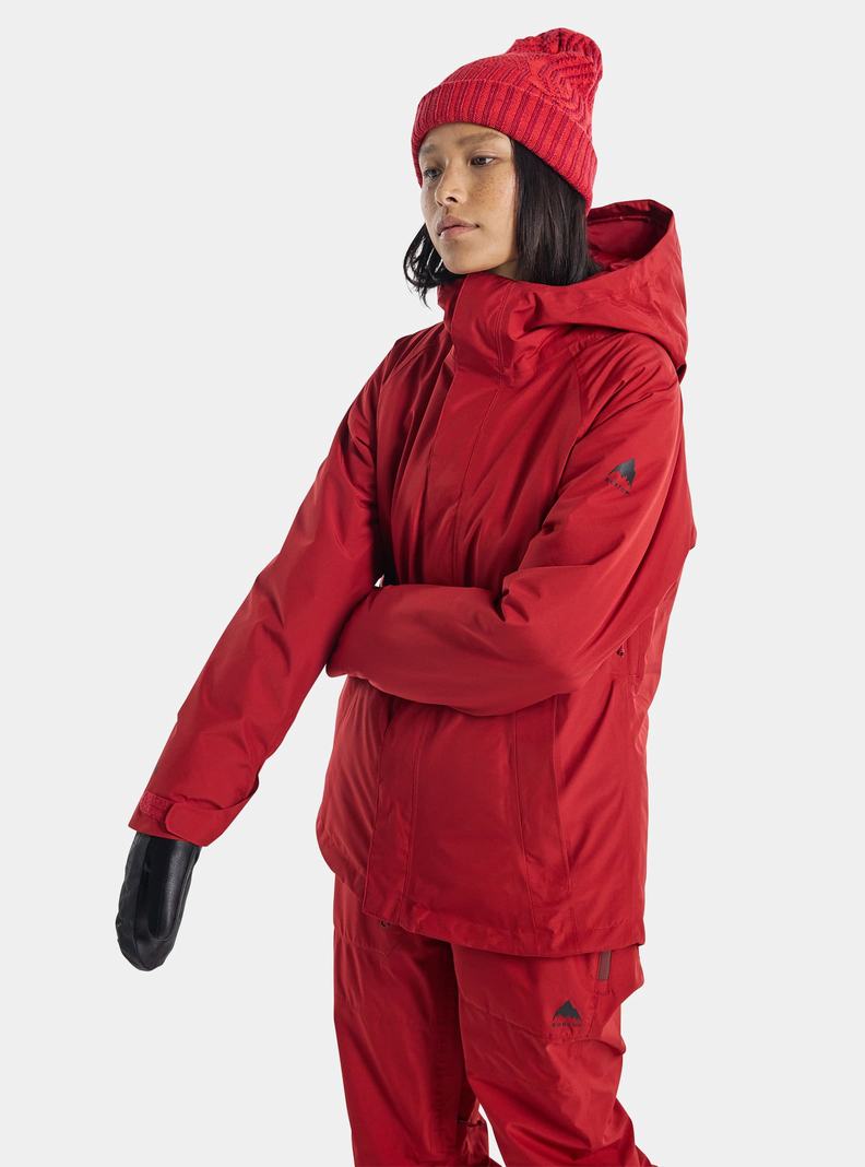 Burton Powline GORE‑TEX 2L Insulated Zimní Bunda Damske Červené | 01763-JCPA