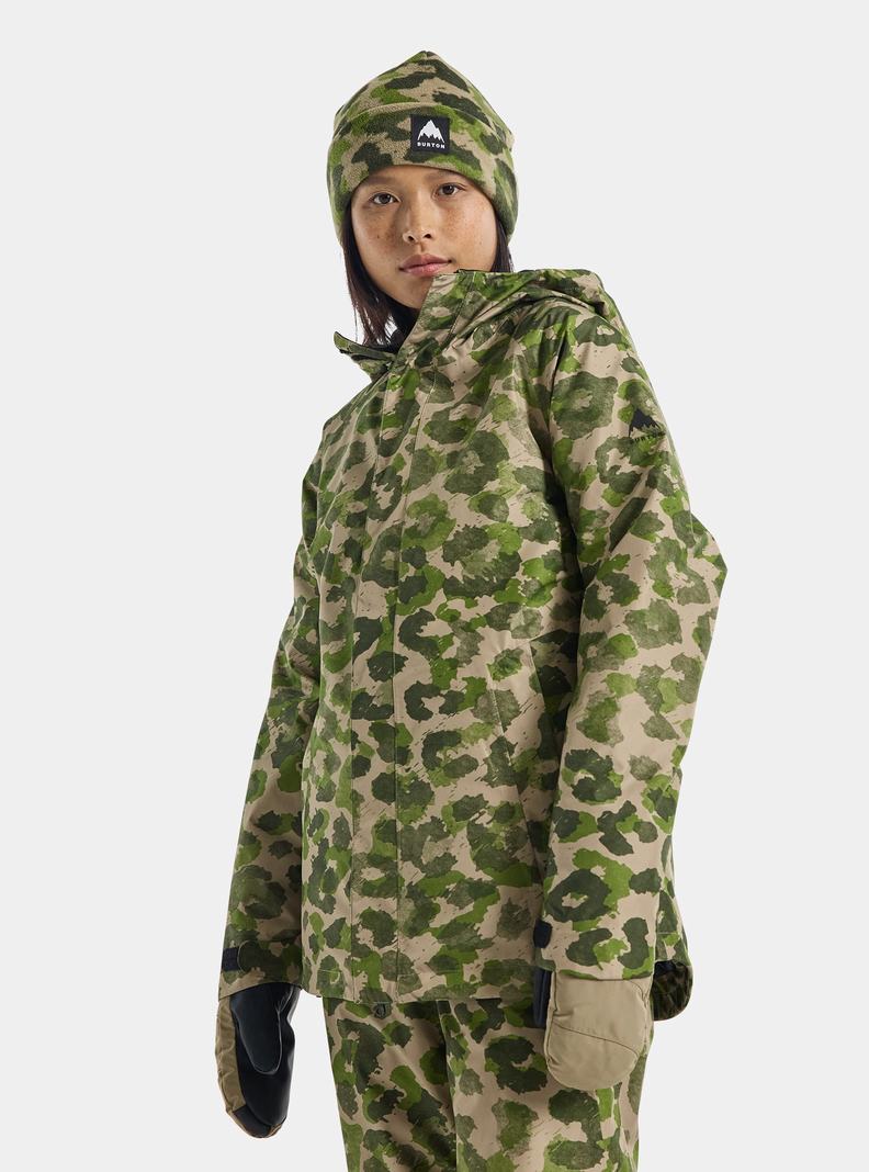 Burton Powline GORE‑TEX 2L Insulated Zimní Bunda Damske Zelene Maskacove | 86230-JMLG