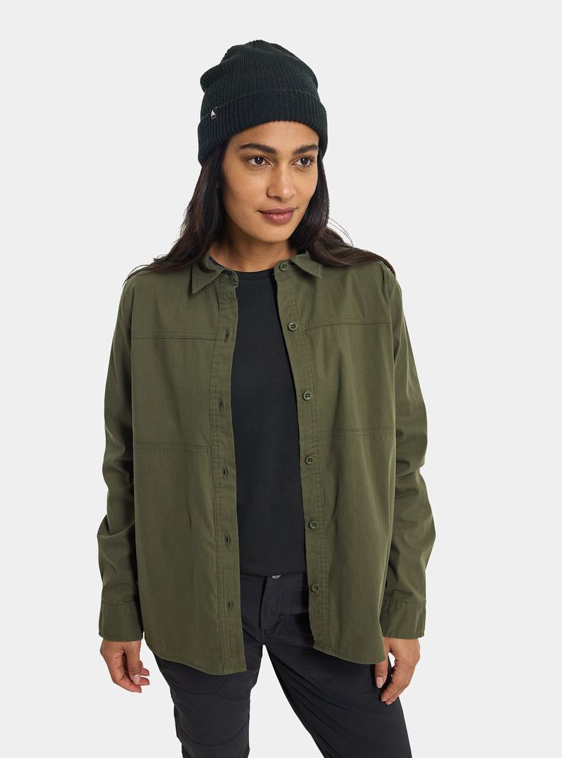 Burton Pracovná Stretch Long Sleeve Košele Damske Zelene | 43510-DURE