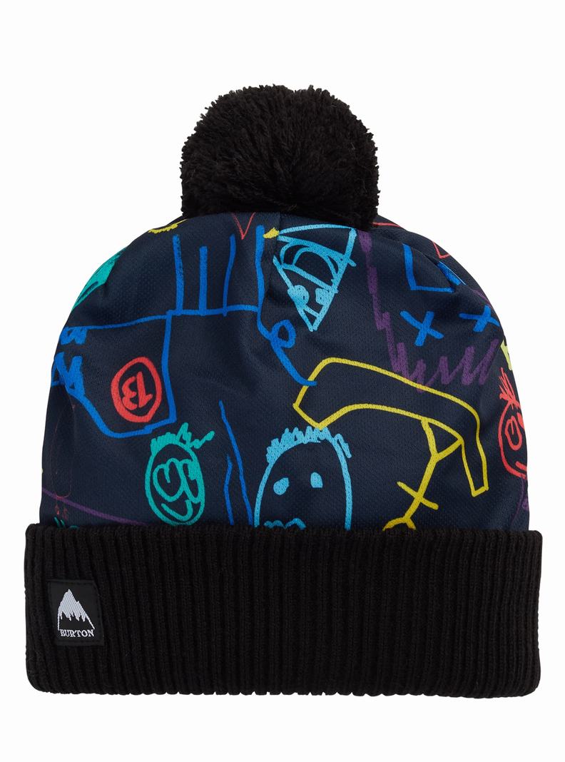 Burton Printed Pom Čiapky Detske Modre | 23014-QRZA