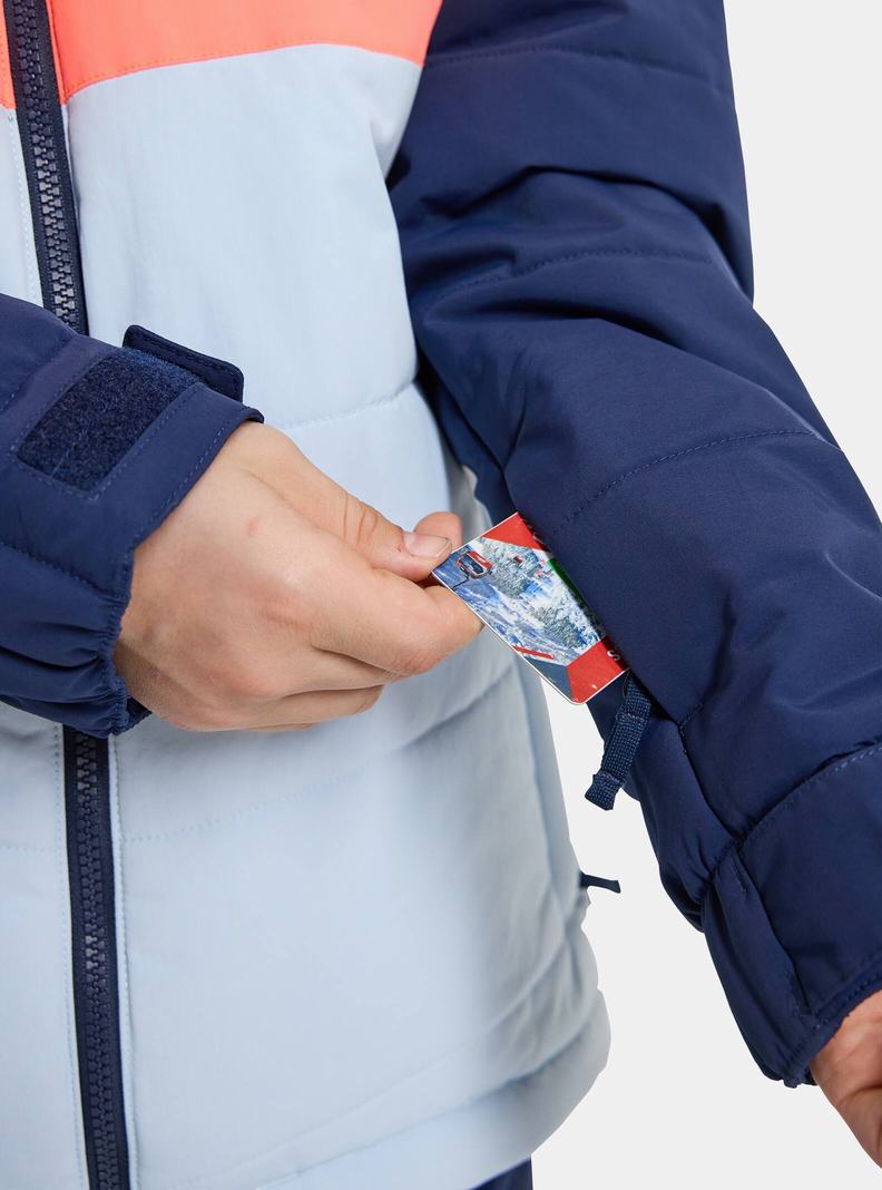 Burton Ropedrop Zimní Bunda Detske Modre Oranžové | 96537-BHAT