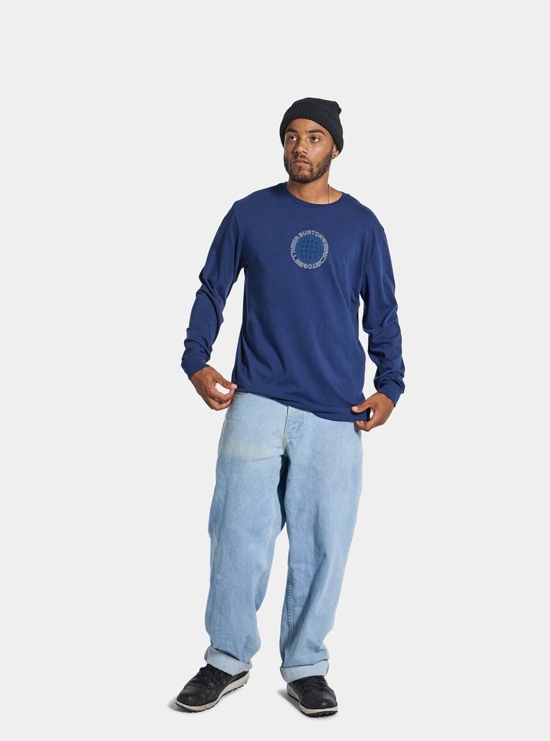 Burton Saugatuck Long Sleeve Tričko Panske Modre | 10628-JBIL