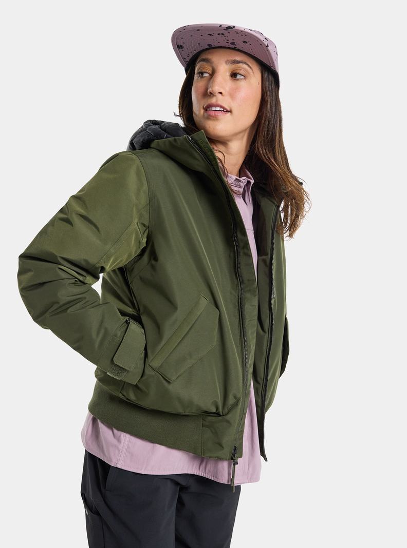 Burton Saxton Bomber Zimní Bunda Damske Tmavo Zelene | 36791-AJTF