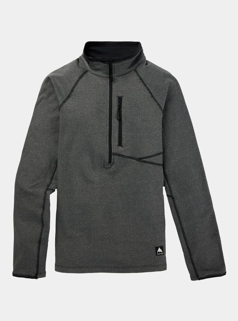 Burton Stockrun Grid Half-Zip Fleece Damske Čierne | 74561-TQCI