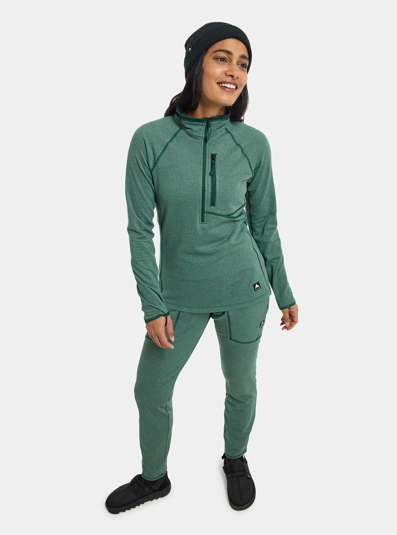 Burton Stockrun Grid Half-Zip Fleece Damske Hnede | 97203-PKOF