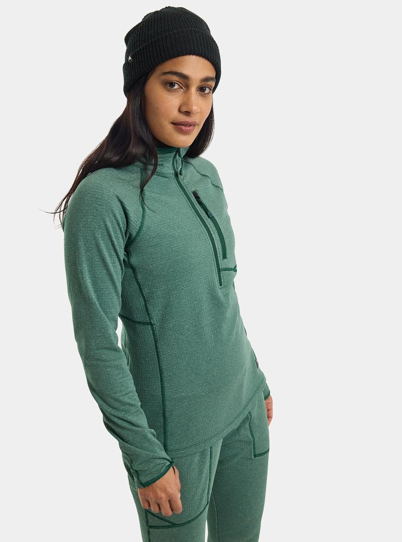 Burton Stockrun Grid Half-Zip Fleece Damske Hnede | 97203-PKOF