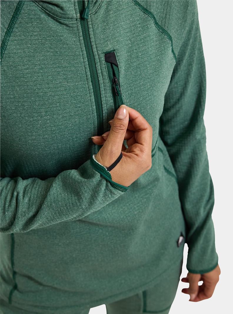Burton Stockrun Grid Half-Zip Fleece Damske Hnede | 97203-PKOF