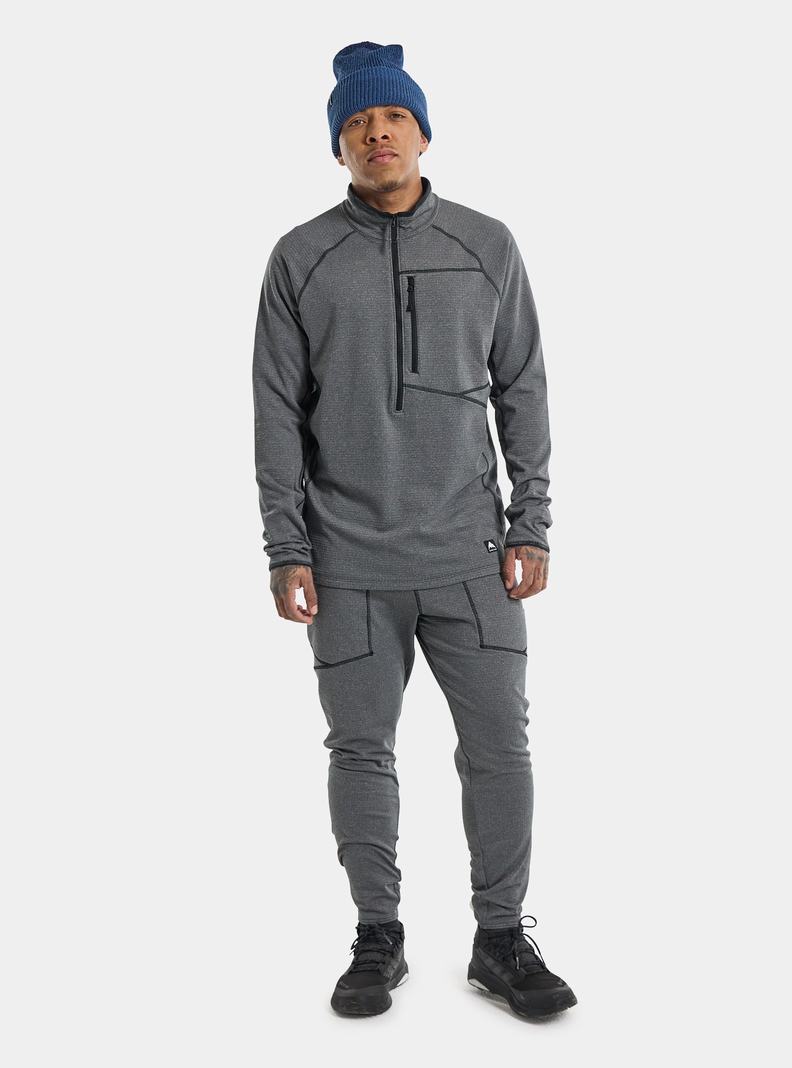 Burton Stockrun Grid Half-Zip Fleece Panske Čierne | 08457-BGDJ