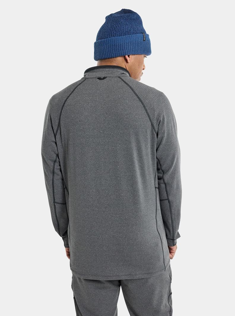 Burton Stockrun Grid Half-Zip Fleece Panske Čierne | 08457-BGDJ