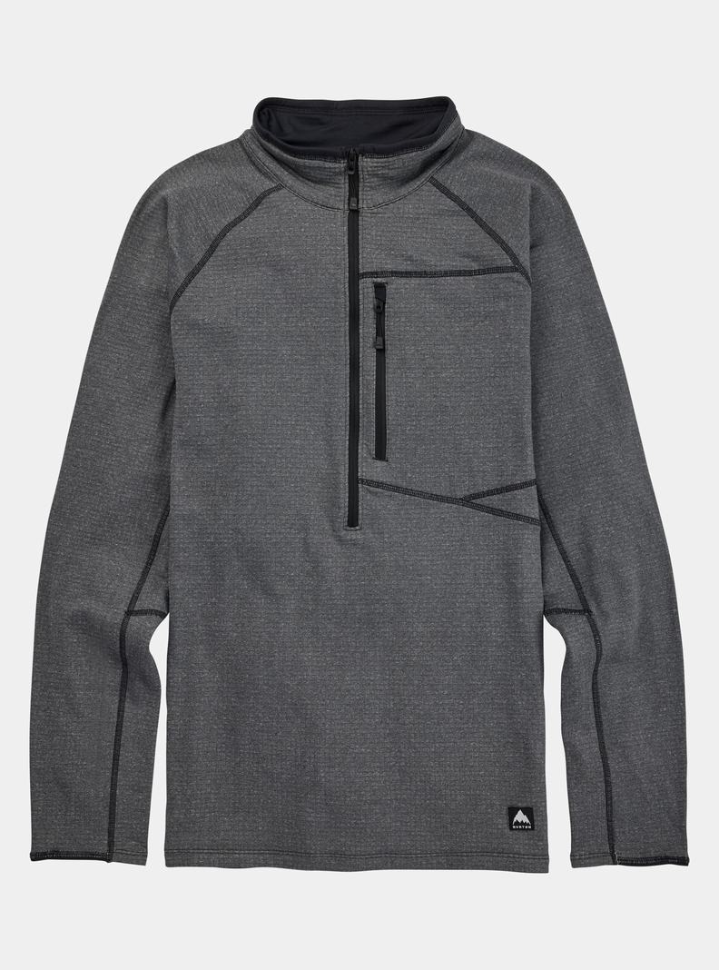 Burton Stockrun Grid Half-Zip Fleece Panske Čierne | 08457-BGDJ