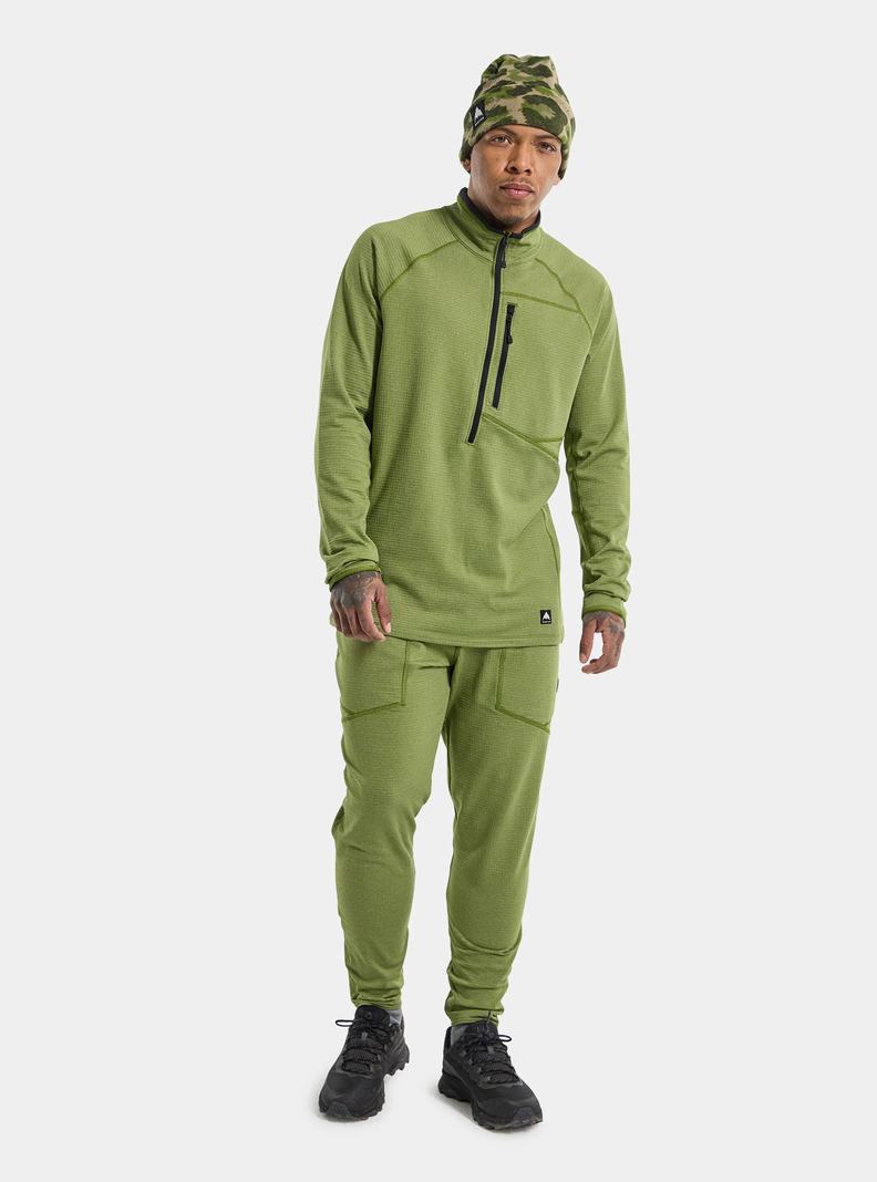 Burton Stockrun Grid Half-Zip Fleece Panske Zelene | 24586-YPQL