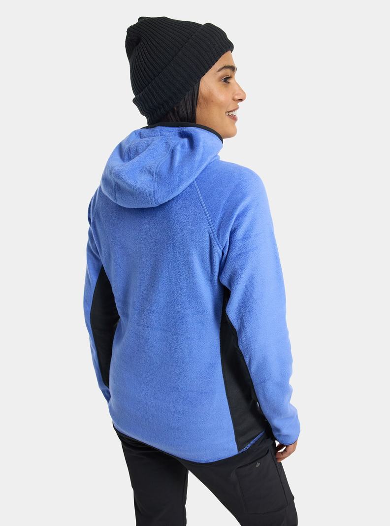 Burton Stockrun Warmest S Kapucňou Full-Zip Fleece Damske Modre Čierne | 15387-ADIG