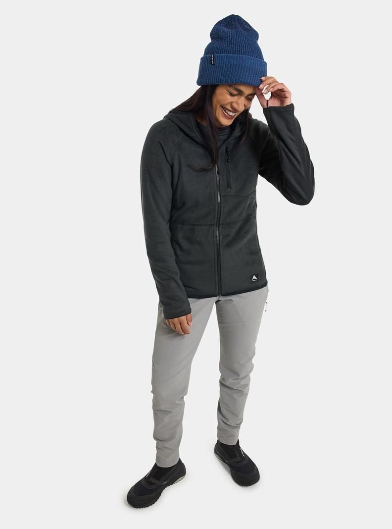 Burton Stockrun Warmest S Kapucňou Full-Zip Fleece Damske Čierne | 18503-UPRT
