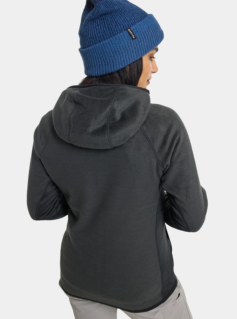 Burton Stockrun Warmest S Kapucňou Full-Zip Fleece Damske Čierne | 18503-UPRT