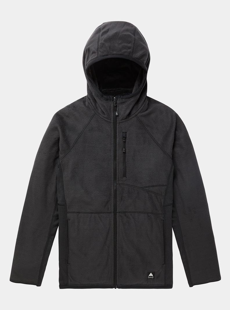 Burton Stockrun Warmest S Kapucňou Full-Zip Fleece Damske Čierne | 18503-UPRT
