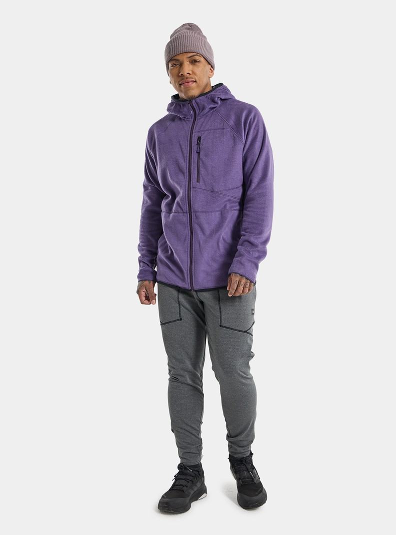 Burton Stockrun Warmest S Kapucňou Full-Zip Fleece Panske Nachový Čierne | 20584-KYSM