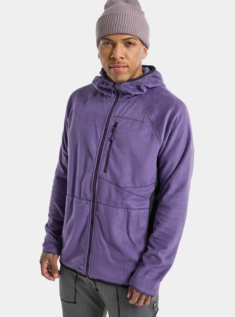 Burton Stockrun Warmest S Kapucňou Full-Zip Fleece Panske Nachový Čierne | 20584-KYSM