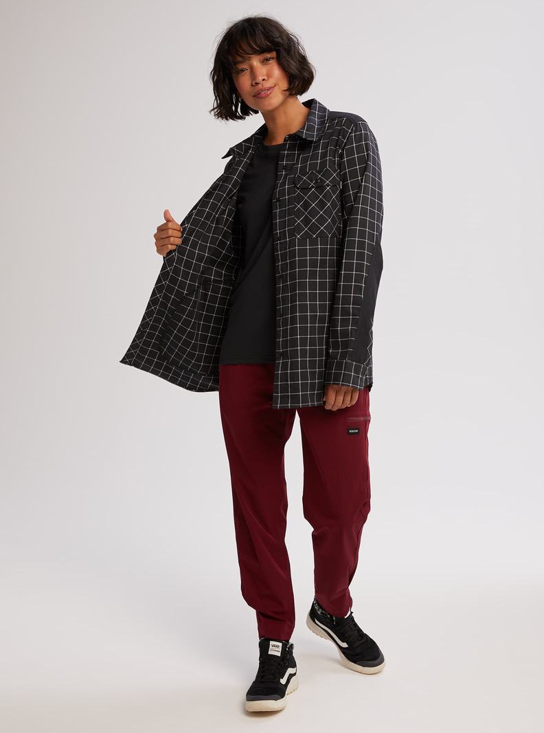 Burton Stretch Grace Performance Flannel Košele Damske Čierne | 62708-AZWD
