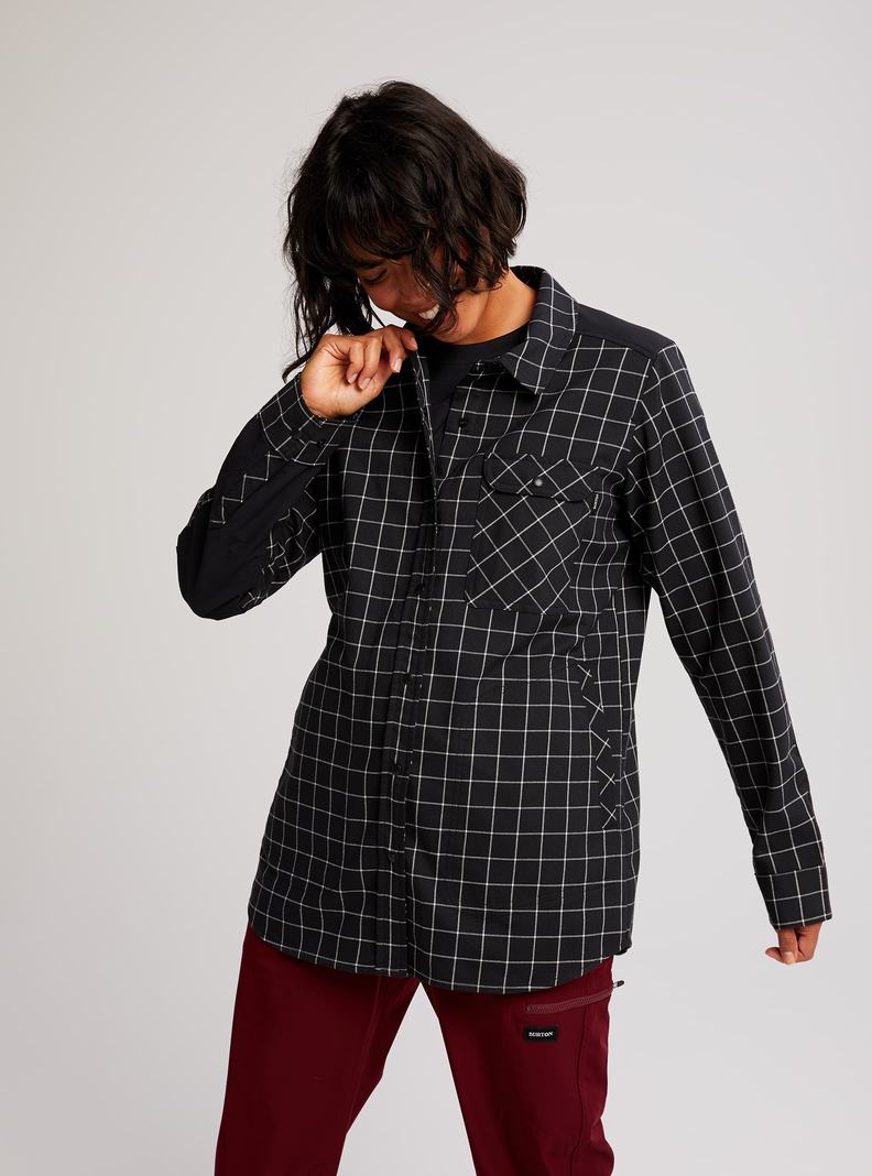 Burton Stretch Grace Performance Flannel Košele Damske Čierne | 62708-AZWD