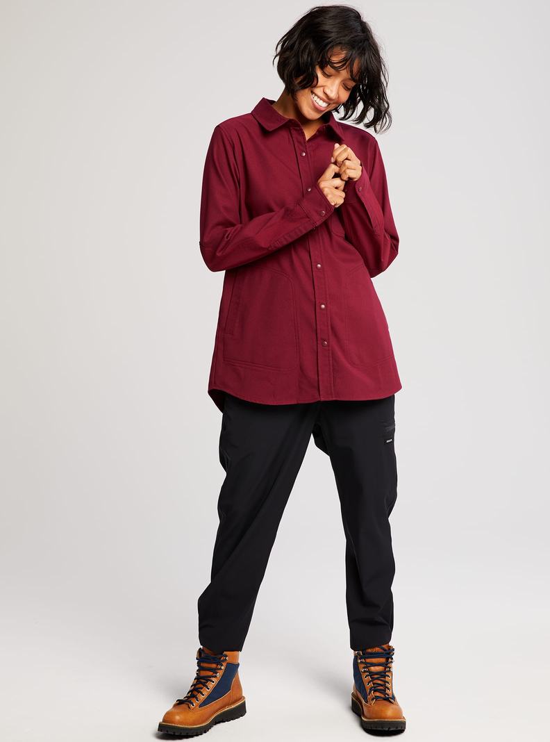 Burton Stretch Grace Performance Flannel Košele Damske Bordove | 81076-RWYA