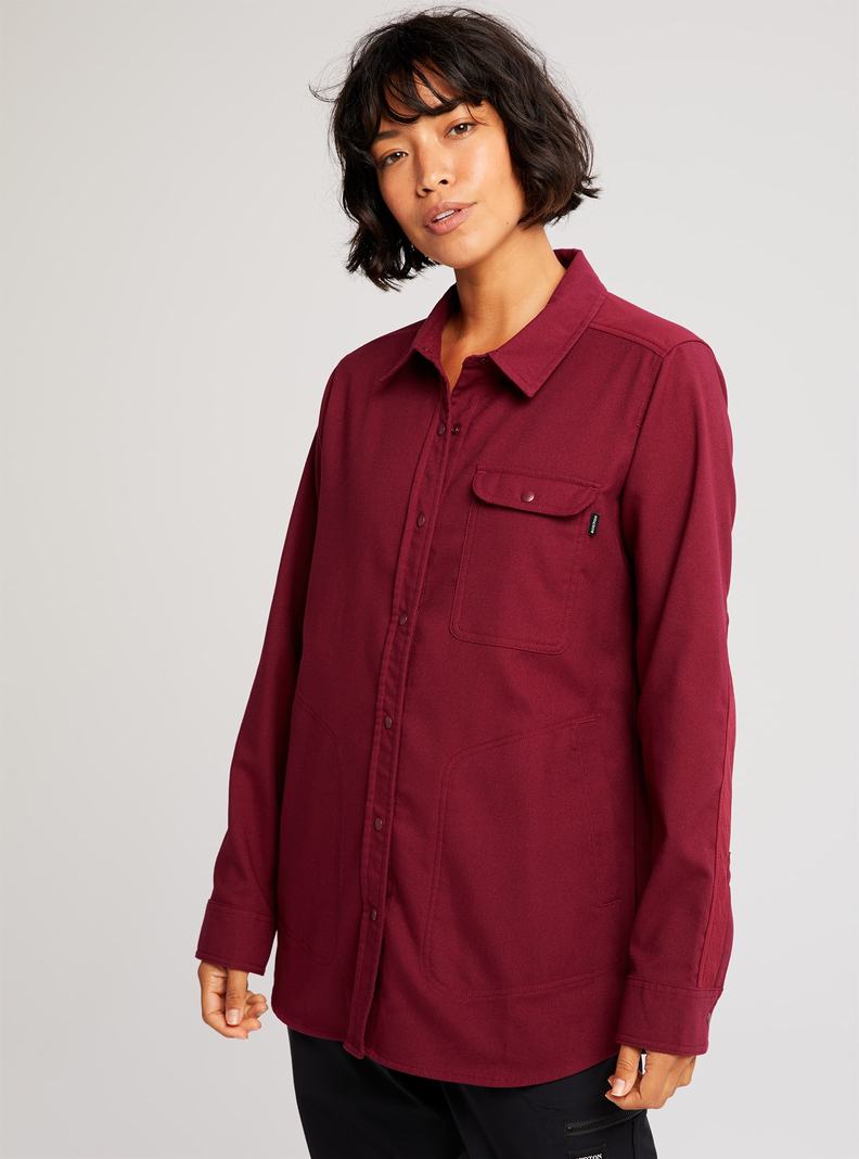 Burton Stretch Grace Performance Flannel Košele Damske Bordove | 81076-RWYA