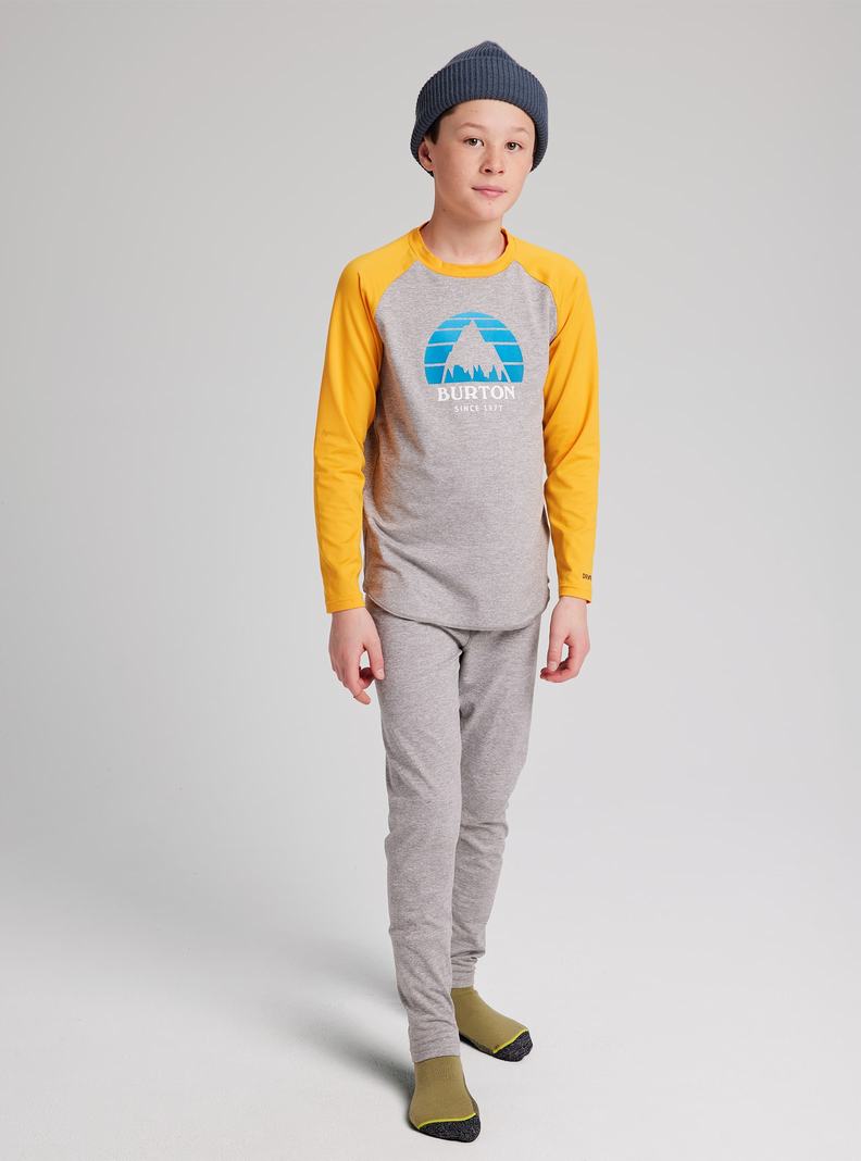Burton Tech T-Shirt Termoprádlo Detske Siva Žlté | 89502-ZBLM
