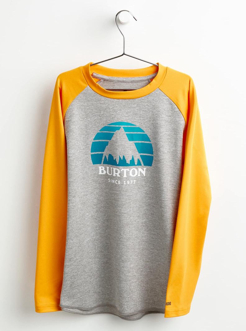 Burton Tech T-Shirt Termoprádlo Detske Siva Žlté | 89502-ZBLM
