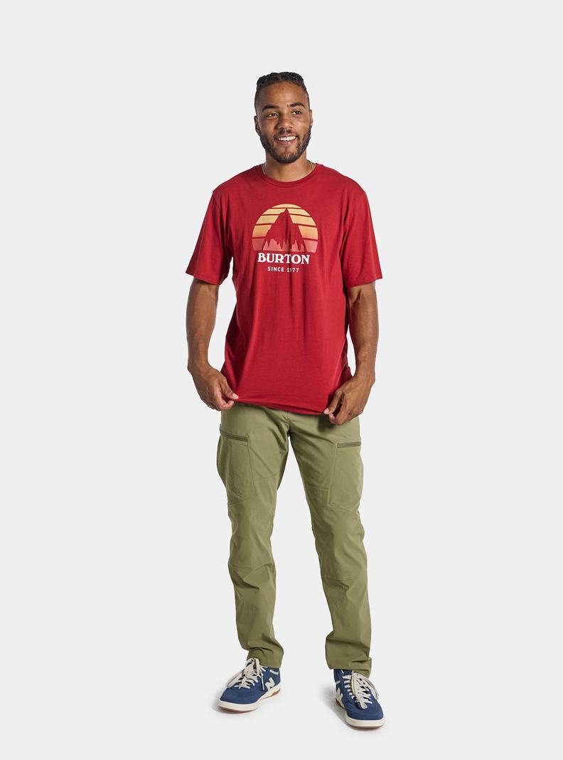 Burton Underhill Kratke Sleeve Tričko Panske Červené | 37860-ARWK