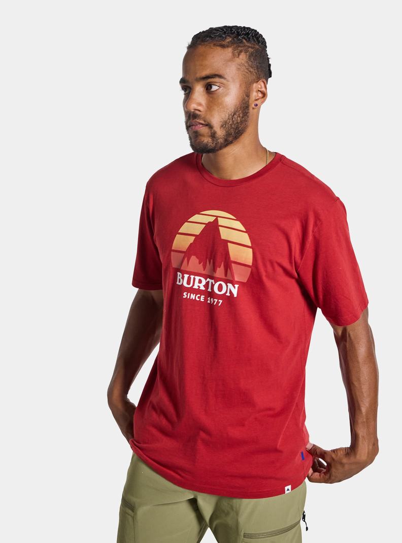 Burton Underhill Kratke Sleeve Tričko Panske Červené | 37860-ARWK