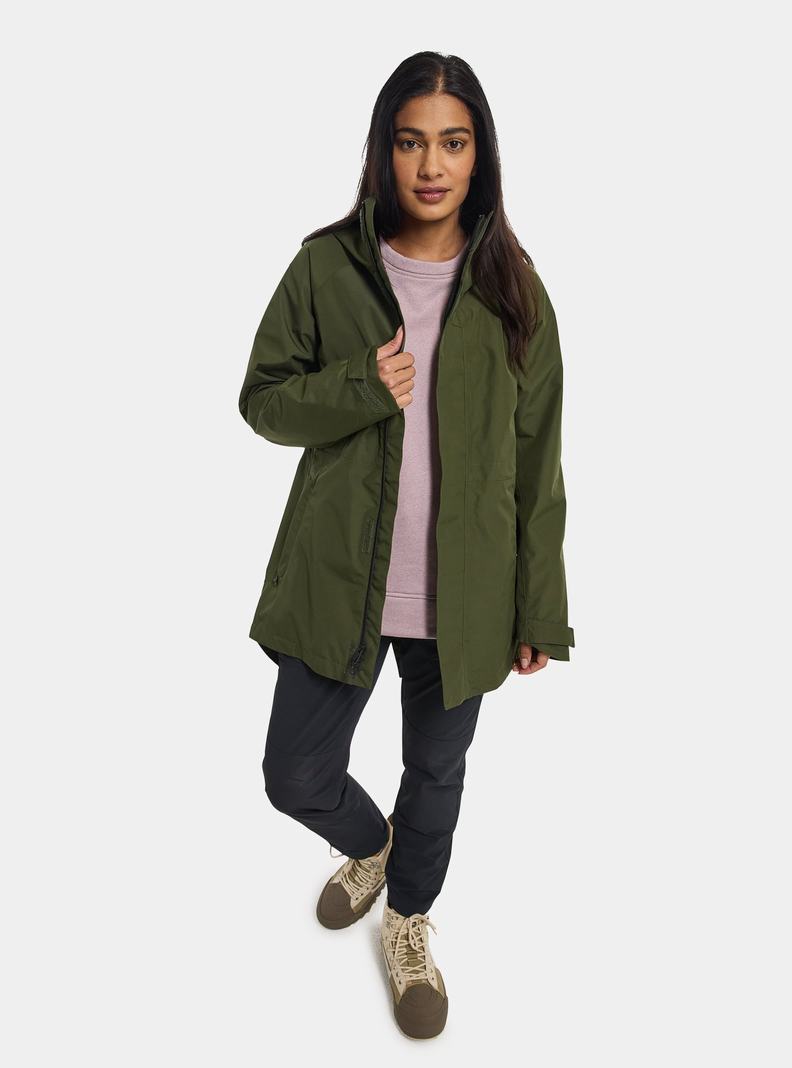 Burton Veridry 2L Rain Zimní Bunda Damske Tmavo Zelene | 23904-LZXM