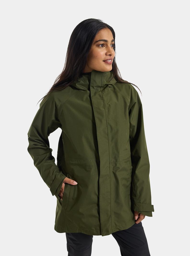 Burton Veridry 2L Rain Zimní Bunda Damske Tmavo Zelene | 23904-LZXM