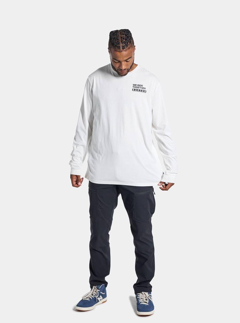 Burton Woodmere Long Sleeve Tričko Panske Biele | 38042-HGMS