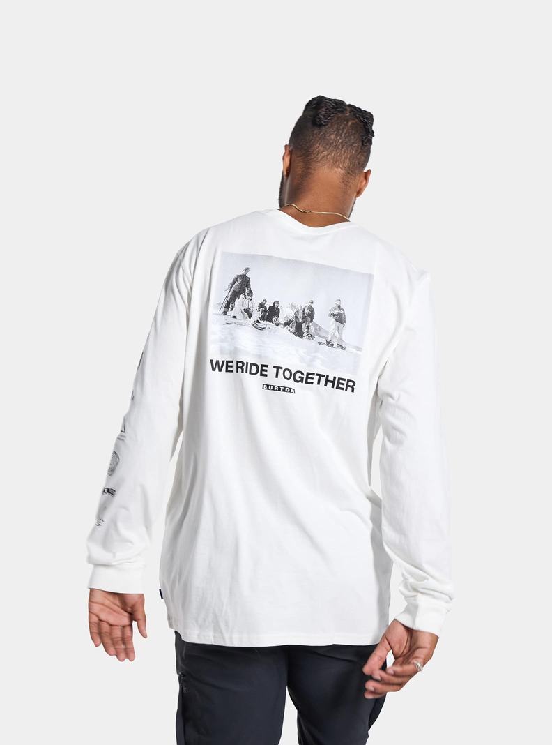 Burton Woodmere Long Sleeve Tričko Panske Biele | 38042-HGMS