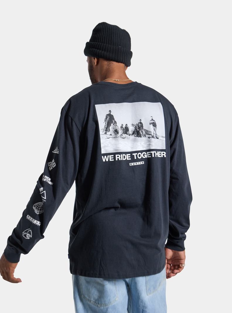 Burton Woodmere Long Sleeve Tričko Panske Čierne | 56321-KRPQ