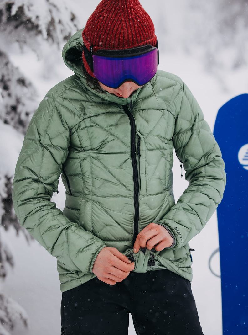 Burton [ak] Baker Down S Kapucňou Zimní Bunda Damske Zelene | 43076-DUFP
