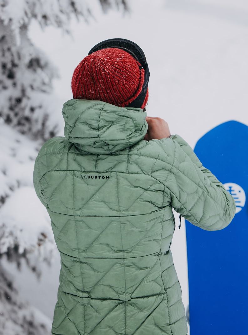Burton [ak] Baker Down S Kapucňou Zimní Bunda Damske Zelene | 43076-DUFP