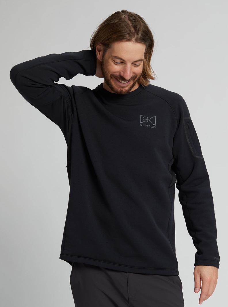 Burton [ak] Baker Power Stretch® Fleece Crewneck Mikina Panske Čierne | 07269-HJVE