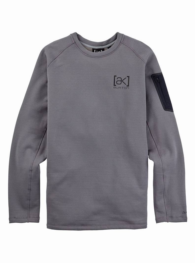 Burton [ak] Baker Power Stretch® Fleece Crewneck Mikina Panske Tmavo Siva | 30126-JWZL