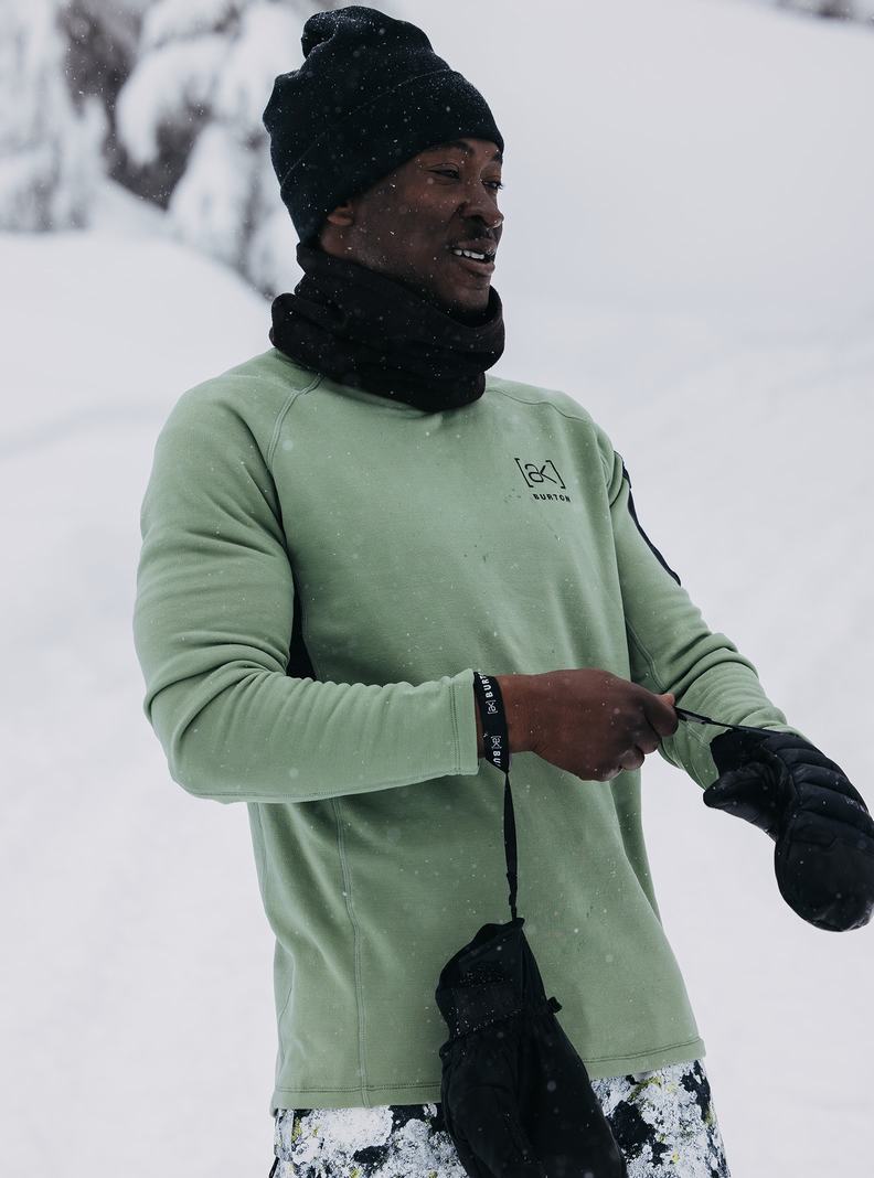 Burton [ak] Baker Power Stretch® Fleece Crewneck Mikina Panske Zelene | 45392-UHCY