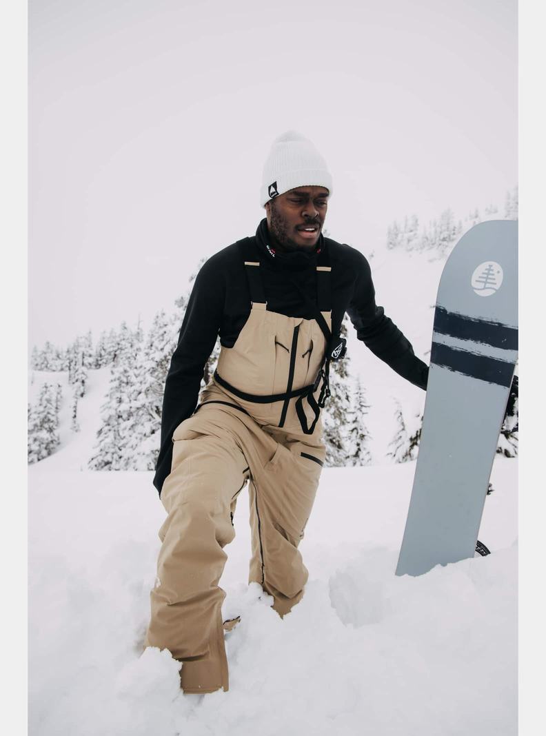 Burton [ak] Freebird GORE‑TEX 3L Stretch Snowboardove Nohavice Panske Hnedožltý | 47561-SGTV
