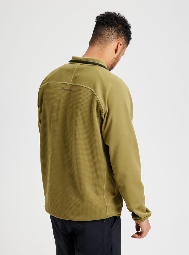 Burton [ak] Helium Grid Full-Zip Fleece Mikina Panske Olivovo Zelená | 85109-NOGD