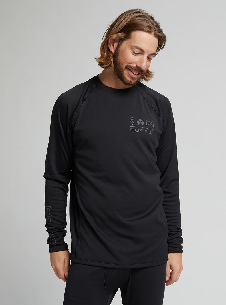 Burton [ak] Helium Power Grid™ Crewneck Termoprádlo Panske Čierne | 23489-FWTL