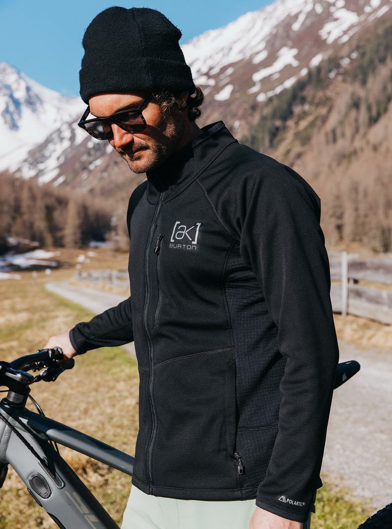 Burton [ak] Helium Power Grid™ Full-Zip Fleece Mikina Panske Čierne | 54172-FWRQ